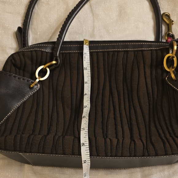 Donald J. Pliner Brown Pleated Shoulder Bag - Picture 12 of 13